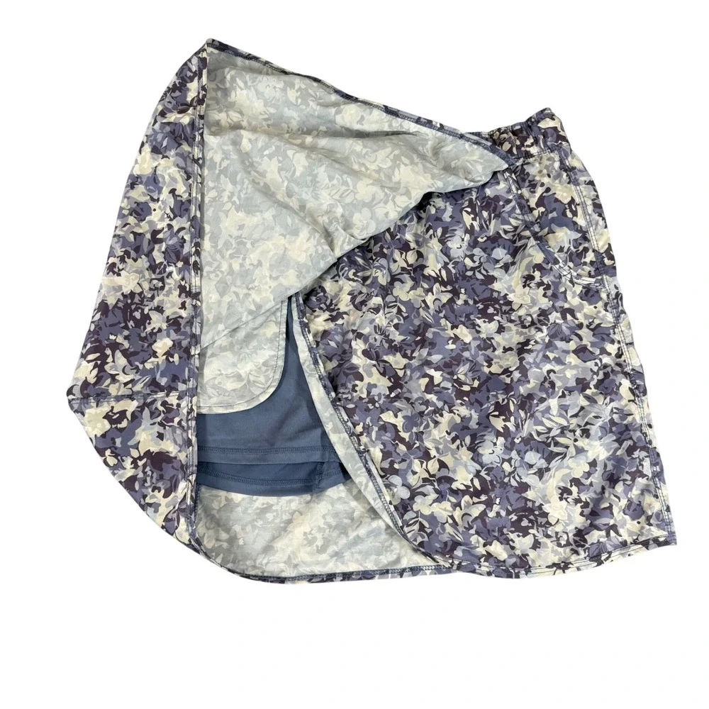 North River Outfitters Aleutian Floral Skort Blue Gray Size L NRL3038 Activewear